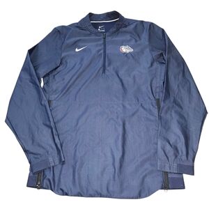 Nike Navy Gonzaga Bulldogs Lockdown Quarter-Zip Pullover Jacket. Sz. S